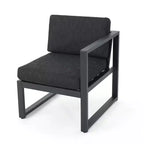 Christopher Knight Home Navan Salon de jardin modulable 5 places en aluminium avec coussins, Gris foncé/Noir