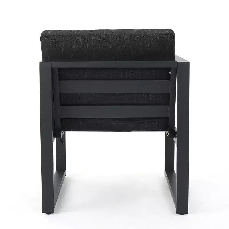 Christopher Knight Home Navan Salon de jardin modulable 5 places en aluminium avec coussins, Gris foncé/Noir