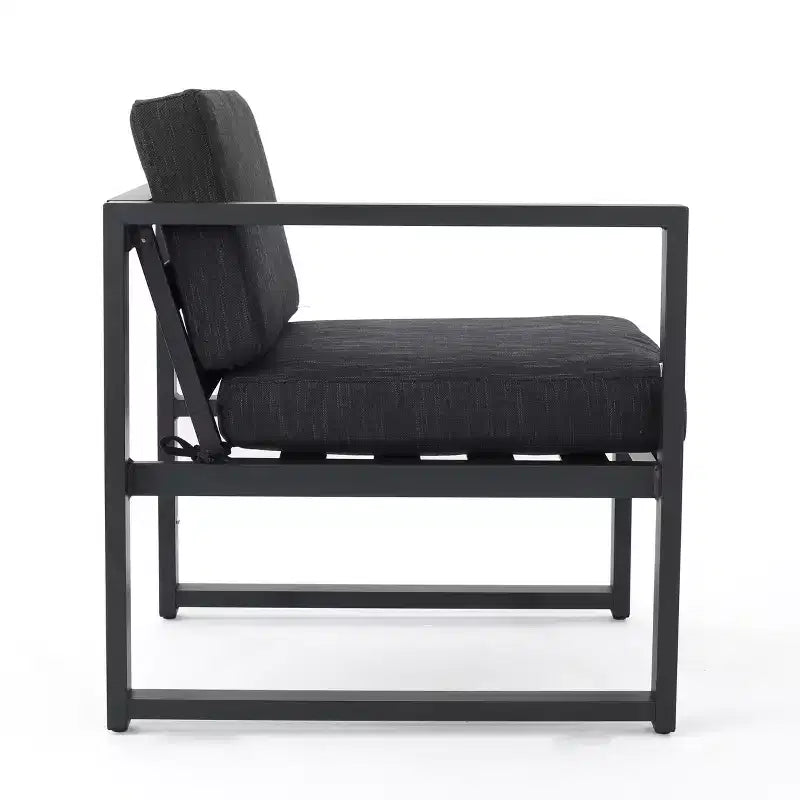Christopher Knight Home Navan Salon de jardin modulable 5 places en aluminium avec coussins, Gris foncé/Noir