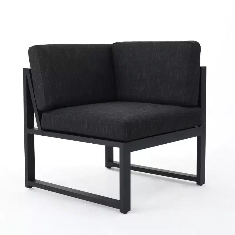 Christopher Knight Home Navan Salon de jardin modulable 5 places en aluminium avec coussins, Gris foncé/Noir