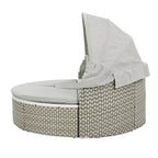 Canapé d'angle d'extérieur en rotin Whisen avec baldaquin rétractable et coussin amovible