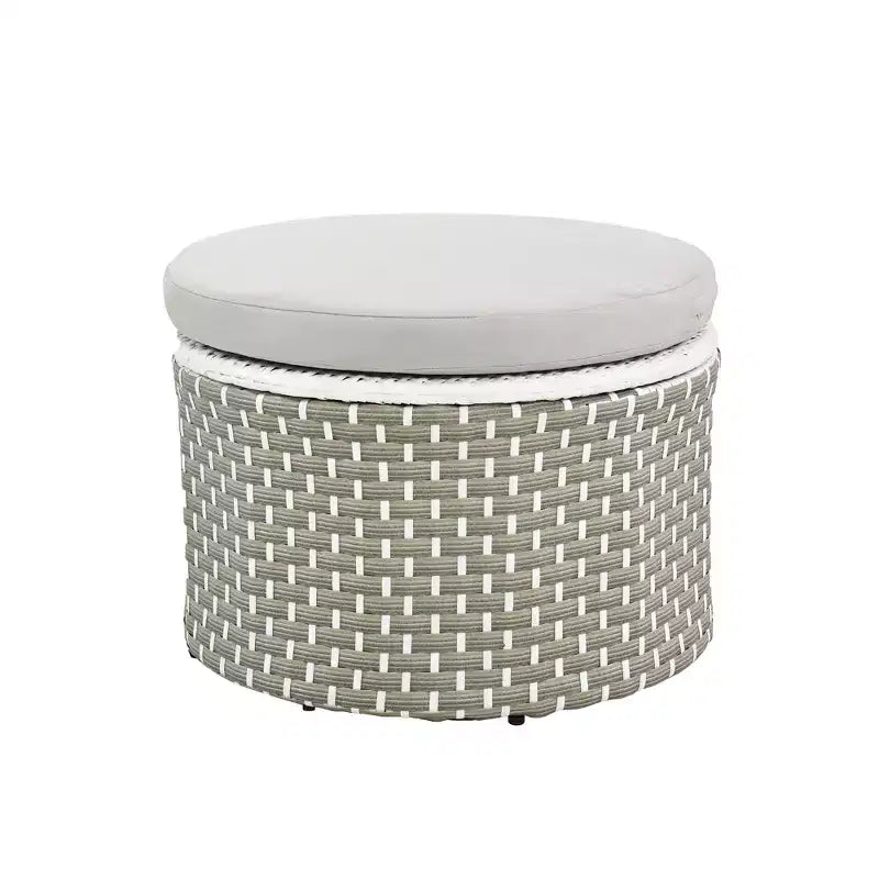 Canapé d'angle d'extérieur en rotin Whisen avec baldaquin rétractable et coussin amovible