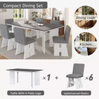 Ensemble table de salle à manger 7 pièces Whisen avec 6 chaises rembourrées