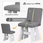 Ensemble table de salle à manger 7 pièces Whisen avec 6 chaises rembourrées