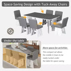 Ensemble table de salle à manger 7 pièces Whisen avec 6 chaises rembourrées