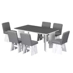 Ensemble table de salle à manger 7 pièces Whisen avec 6 chaises rembourrées