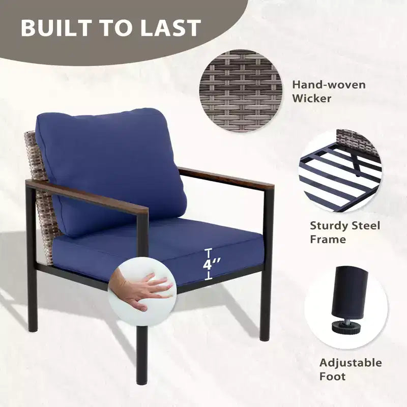 EAGLE PEAK Collection de 6 meubles d'extérieur modernes Sunset Dune, en osier avec grain de bois pour patio