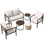 EAGLE PEAK Collection de 6 meubles d'extérieur modernes Sunset Dune, en osier avec grain de bois pour patio