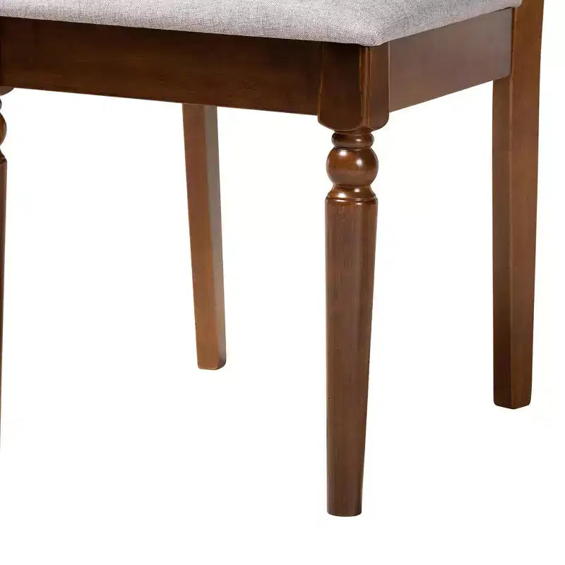 Ensemble de salle à manger 5 pièces Baxton Studio Renaud moderne en bois gris et noyer marron