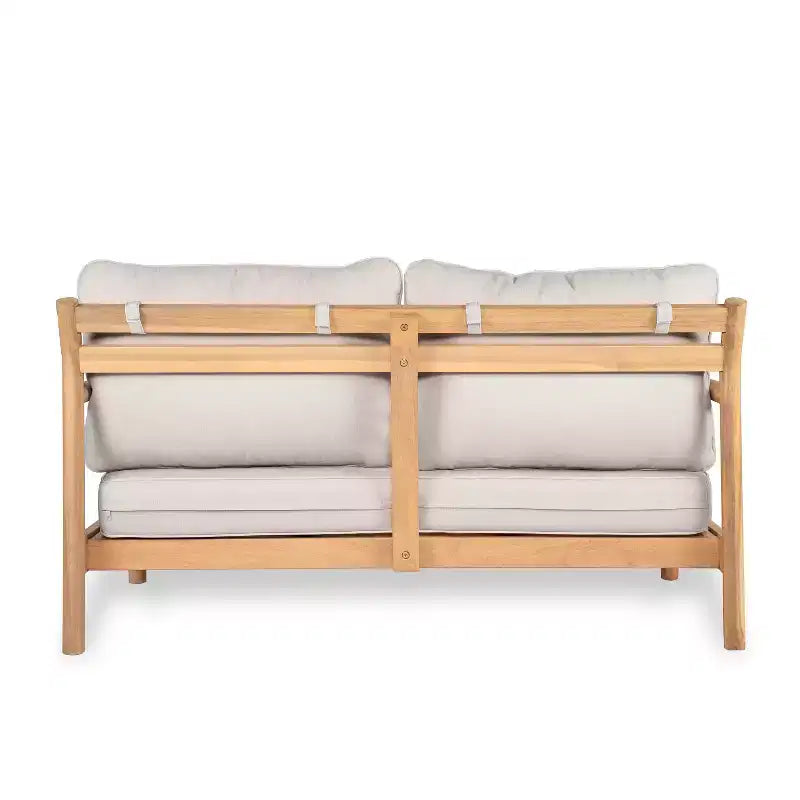 Christopher Knight Home Shane Ensemble Causeuse Rembourrée et Table Basse d'Extérieur Rustique en Bois d'Acacia