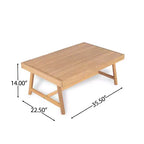 Christopher Knight Home Shane Ensemble Causeuse Rembourrée et Table Basse d'Extérieur Rustique en Bois d'Acacia