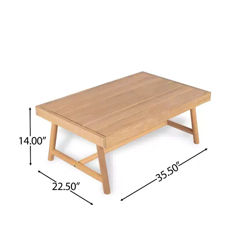 Christopher Knight Home Shane Ensemble Causeuse Rembourrée et Table Basse d'Extérieur Rustique en Bois d'Acacia