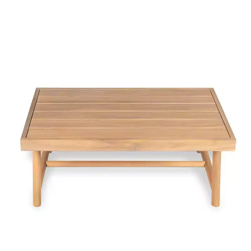 Christopher Knight Home Shane Ensemble Causeuse Rembourrée et Table Basse d'Extérieur Rustique en Bois d'Acacia