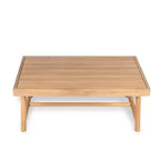 Christopher Knight Home Shane Ensemble Causeuse Rembourrée et Table Basse d'Extérieur Rustique en Bois d'Acacia