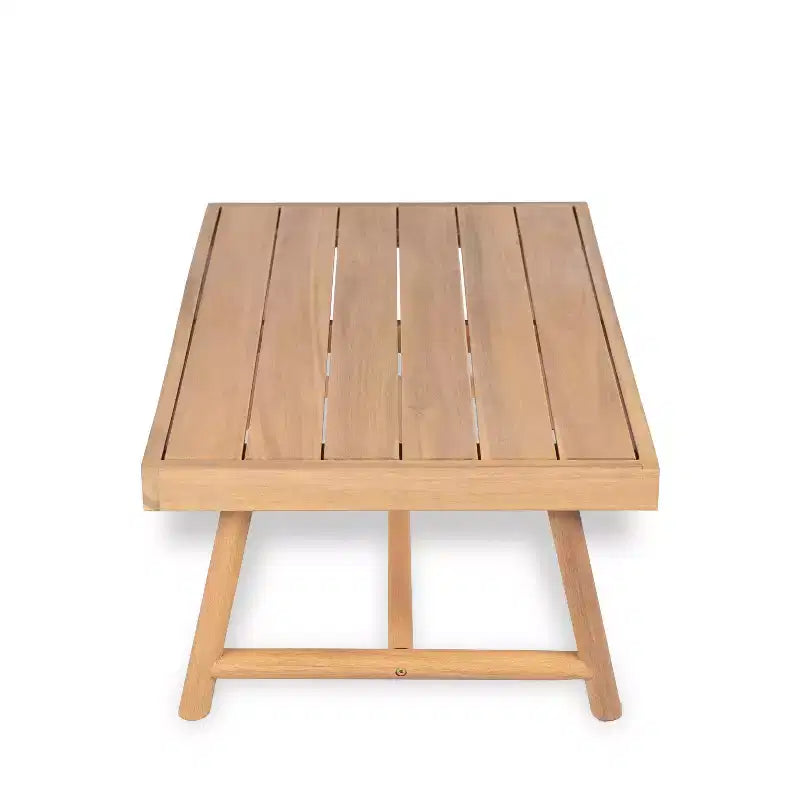 Christopher Knight Home Shane Ensemble Causeuse Rembourrée et Table Basse d'Extérieur Rustique en Bois d'Acacia