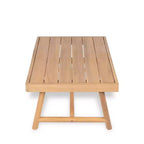 Christopher Knight Home Shane Ensemble Causeuse Rembourrée et Table Basse d'Extérieur Rustique en Bois d'Acacia