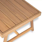 Christopher Knight Home Shane Ensemble Causeuse Rembourrée et Table Basse d'Extérieur Rustique en Bois d'Acacia