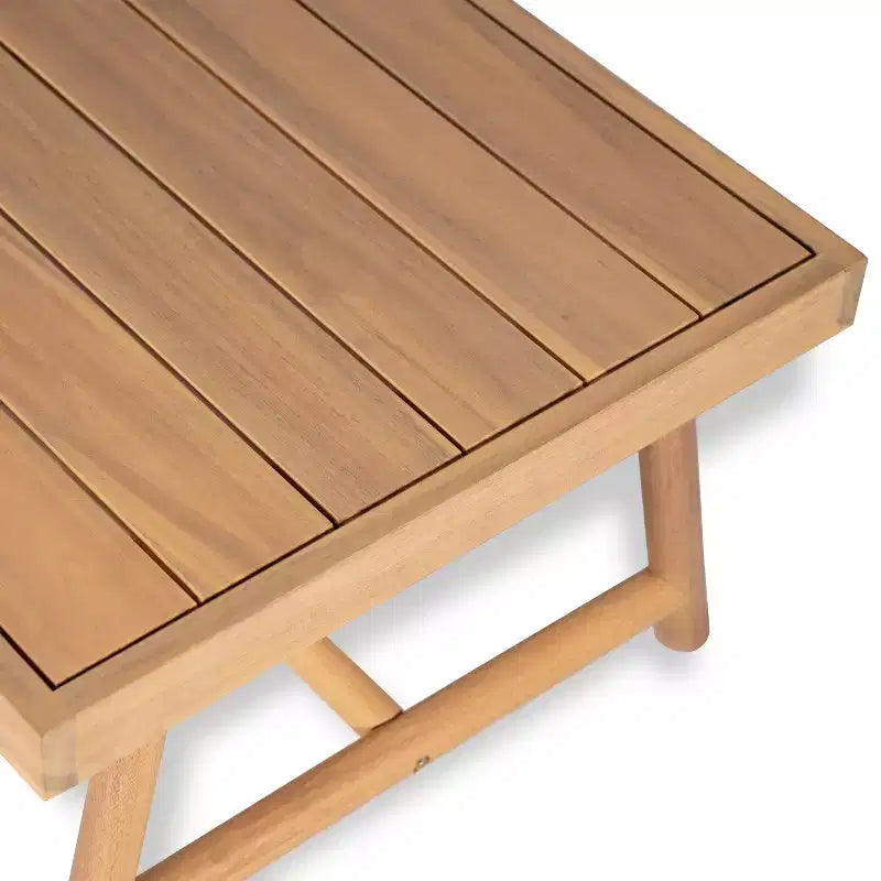 Christopher Knight Home Shane Ensemble Causeuse Rembourrée et Table Basse d'Extérieur Rustique en Bois d'Acacia