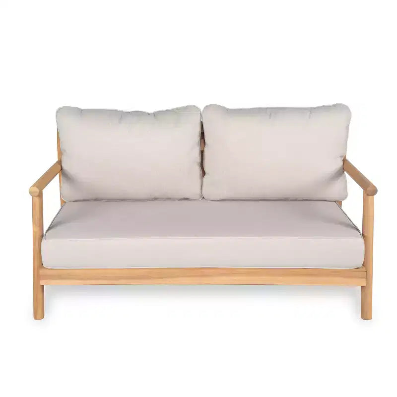 Christopher Knight Home Shane Ensemble Causeuse Rembourrée et Table Basse d'Extérieur Rustique en Bois d'Acacia