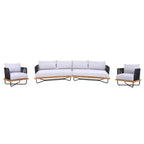 Christopher Knight Home Raphael Ensemble de canapés modulables d'extérieur 4 pièces en corde et acacia (table non incluse)
