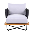 Christopher Knight Home Raphael Ensemble de canapés modulables d'extérieur 4 pièces en corde et acacia (table non incluse)