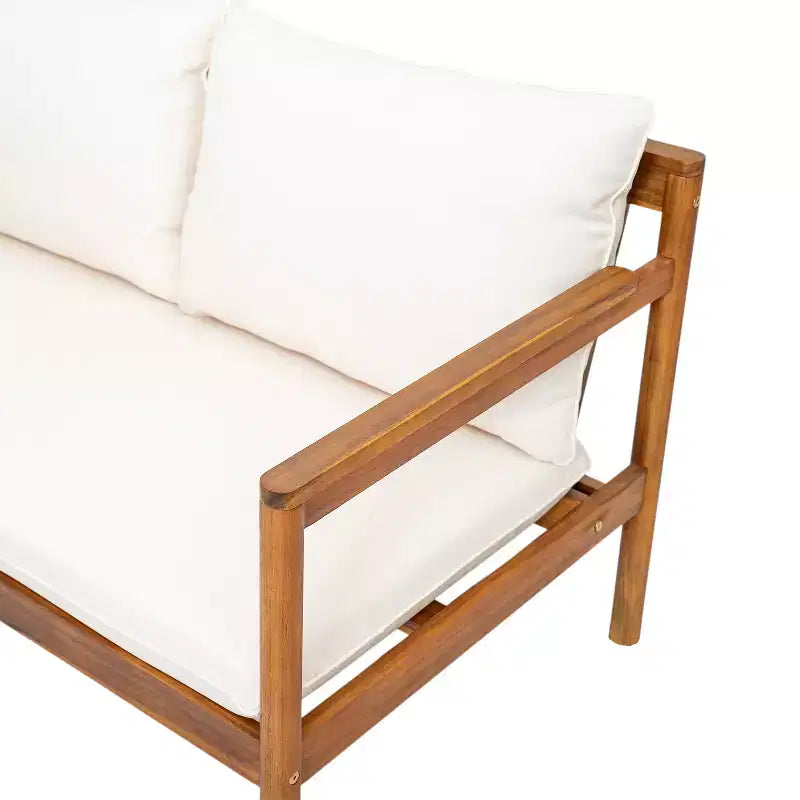 Christopher Knight Home Negley – Salon de jardin 2 pièces en bois d'acacia et corde avec coussins résistants à l'eau