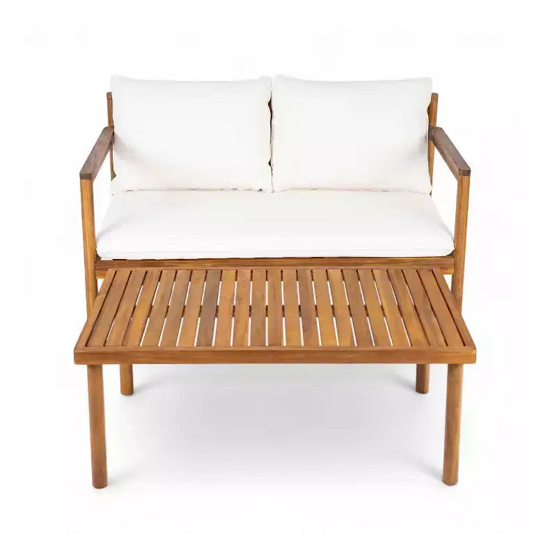 Christopher Knight Home Negley – Salon de jardin 2 pièces en bois d'acacia et corde avec coussins résistants à l'eau
