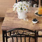 Ensemble table de salle à manger 4 personnes, table et chaises de salle à manger style industriel rétro, table et chaises de cuisine, ensemble de salle à manger 5 pièces, pour salle à manger, marron