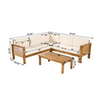 Christopher Knight Home Percy Canapé d'angle d'extérieur 5 places en bois d'acacia avec table basse