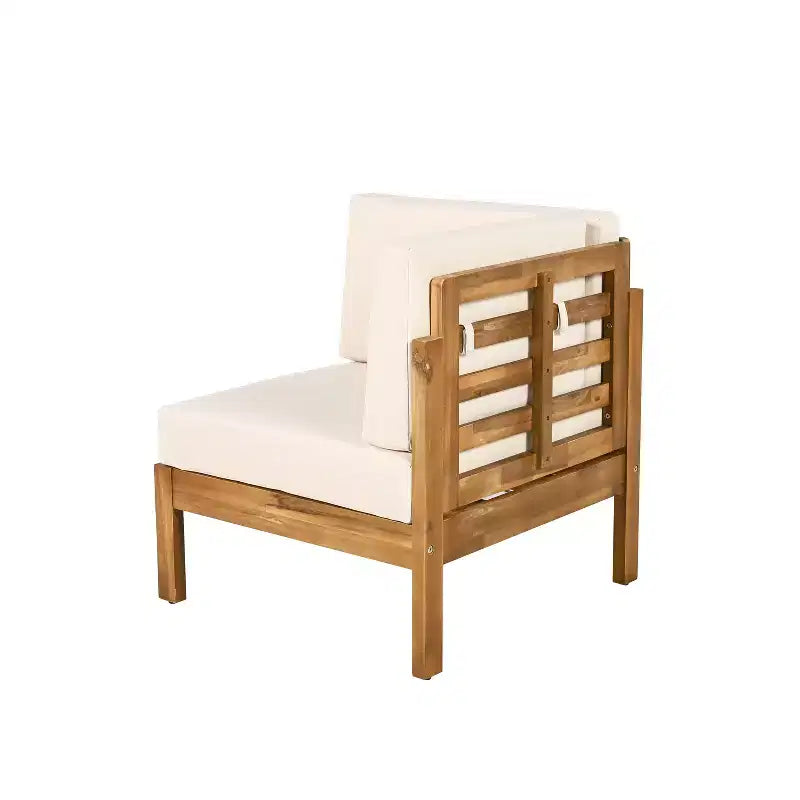 Christopher Knight Home Percy Canapé d'angle d'extérieur 5 places en bois d'acacia avec table basse