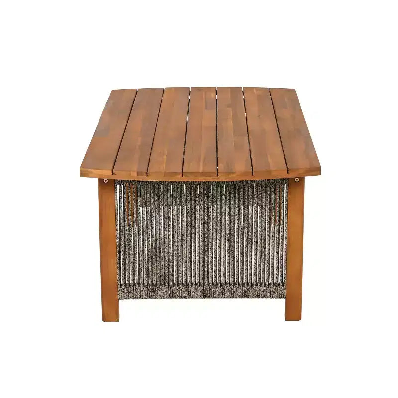 Christopher Knight Home Valentina Ensemble de 4 meubles de patio en bois d'acacia tressé de style rustique avec coussins