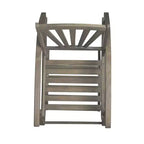 GDFStudio Dora Chaise berçante en bois d'acacia avec repose-pieds rétractable et design à lattes (Lot de 2)