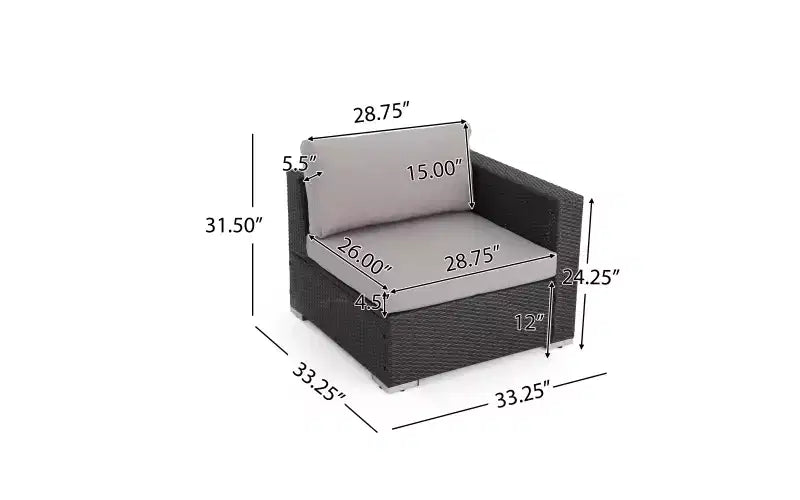 Christopher Knight Home Penny, ensemble de 8 meubles de conversation de jardin en rotin et fer, avec table basse en verre trempé