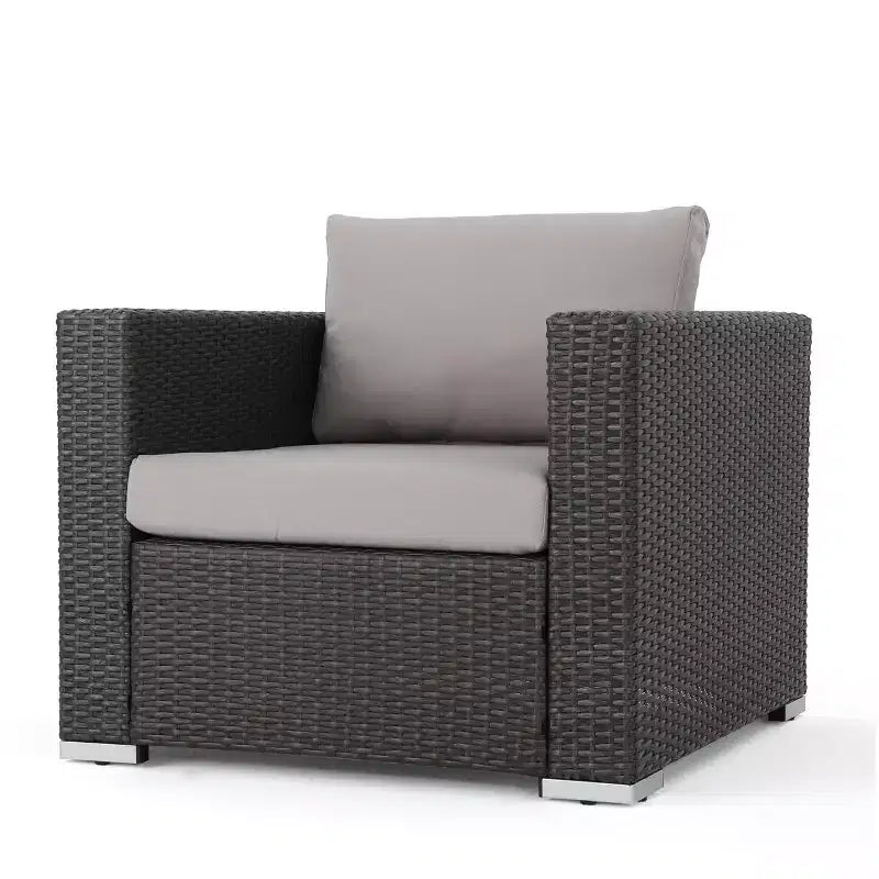 Christopher Knight Home Penny, ensemble de 8 meubles de conversation de jardin en rotin et fer, avec table basse en verre trempé