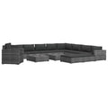 vidaXL Garden Lounge Set Grey PE Rattan 13 Piece Set Modular