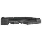 vidaXL Garden Lounge Set Grey PE Rattan 13 Piece Set Modular