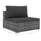 vidaXL Salon de jardin modulaire 13 pièces en résine tressée gris
