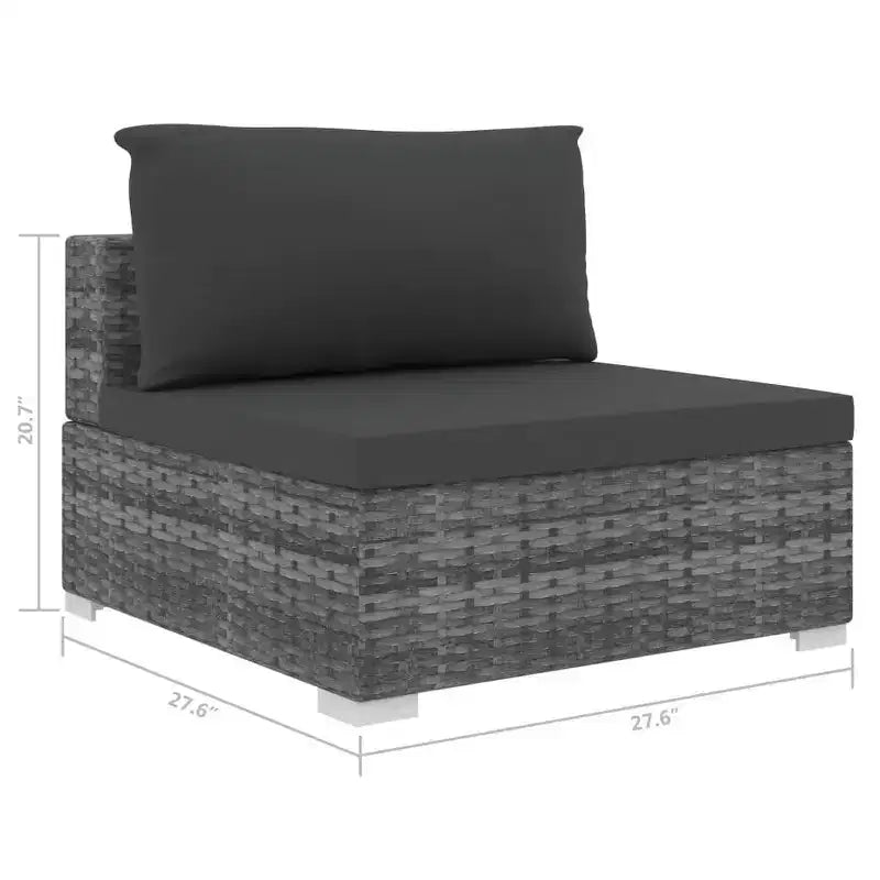vidaXL Salon de jardin modulaire 13 pièces en résine tressée gris