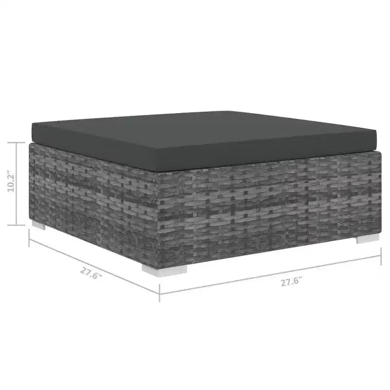 vidaXL Salon de jardin modulaire 13 pièces en résine tressée gris