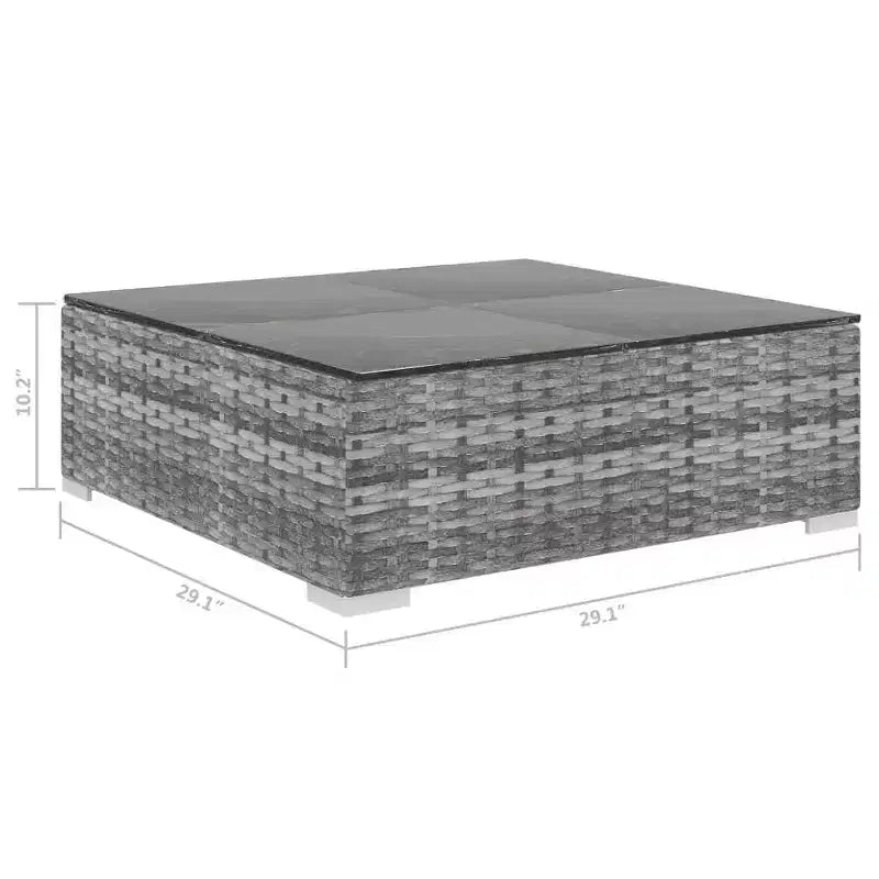 vidaXL Salon de jardin modulaire 13 pièces en résine tressée gris
