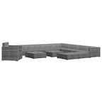 vidaXL Salon de jardin modulaire 13 pièces en résine tressée gris