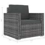 vidaXL Salon de jardin modulaire 13 pièces en résine tressée gris
