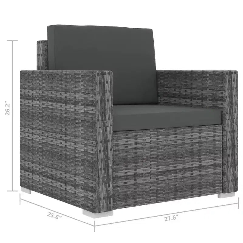 vidaXL Salon de jardin modulaire 13 pièces en résine tressée gris