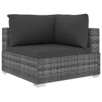 vidaXL Salon de jardin modulaire 13 pièces en résine tressée gris