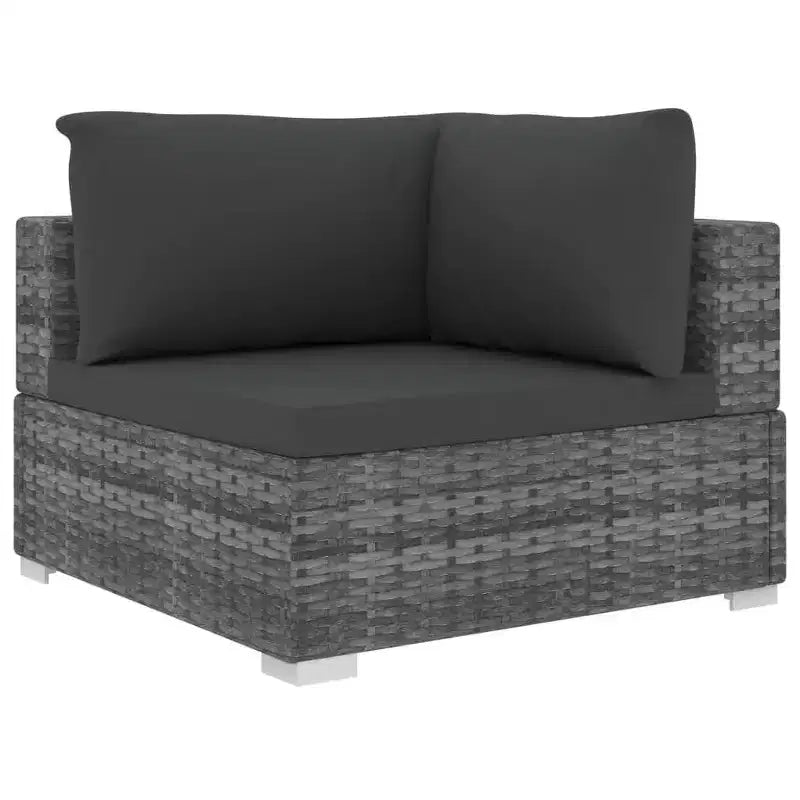 vidaXL Salon de jardin modulaire 13 pièces en résine tressée gris