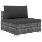 vidaXL Salon de jardin modulaire 13 pièces en résine tressée gris
