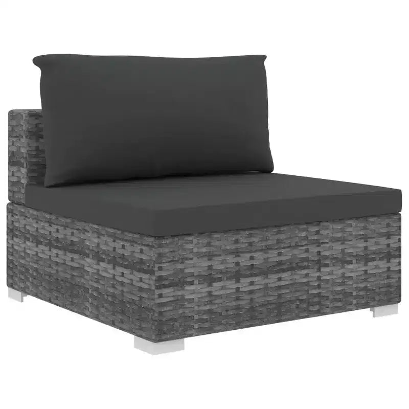 vidaXL Salon de jardin modulaire 13 pièces en résine tressée gris