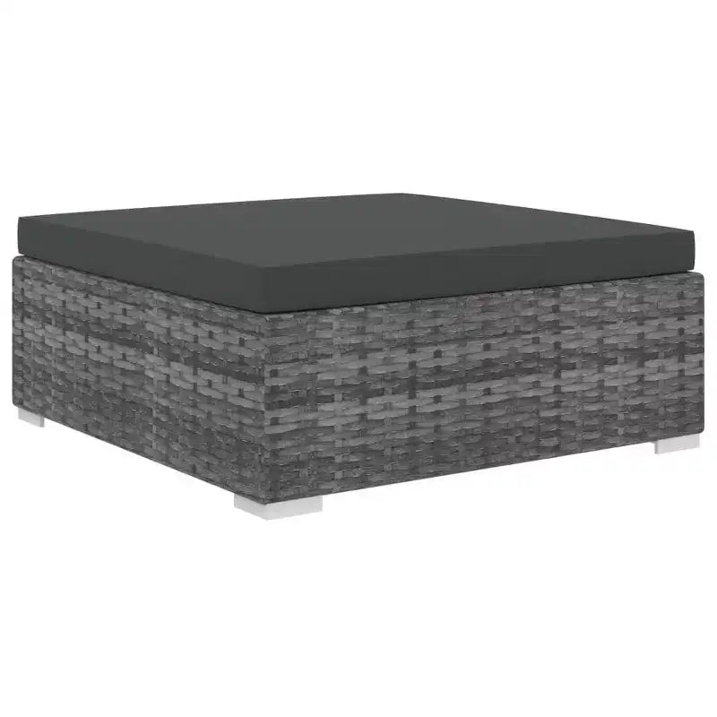 vidaXL Salon de jardin modulaire 13 pièces en résine tressée gris