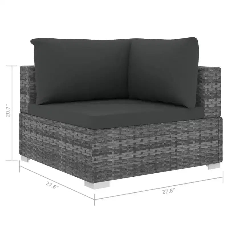 vidaXL Salon de jardin modulaire 13 pièces en résine tressée gris
