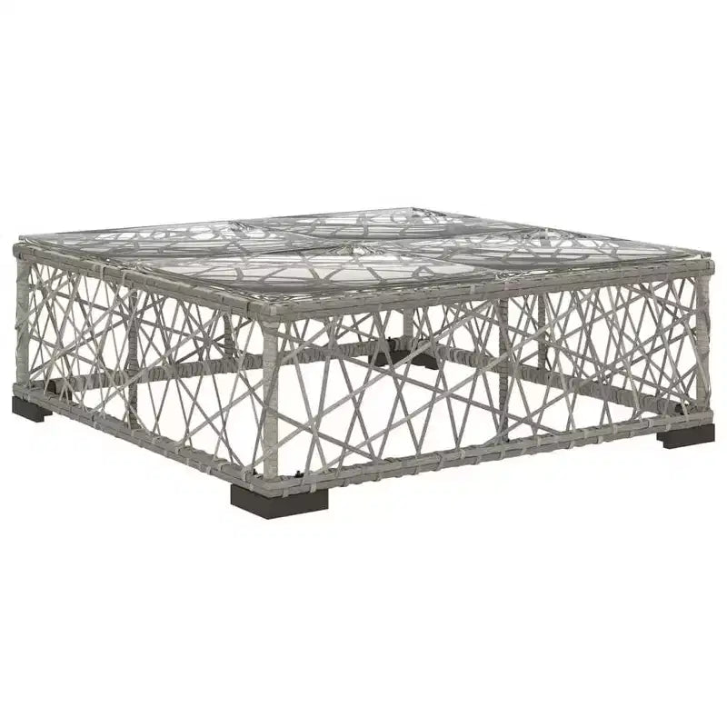 vidaXL Salon de jardin 6 places en résine tressée gris avec accoudoirs réglables